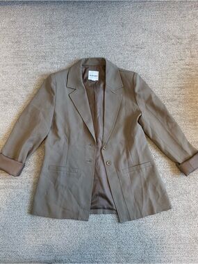 Tiger Mist Taupe Single-Breasted Blazer